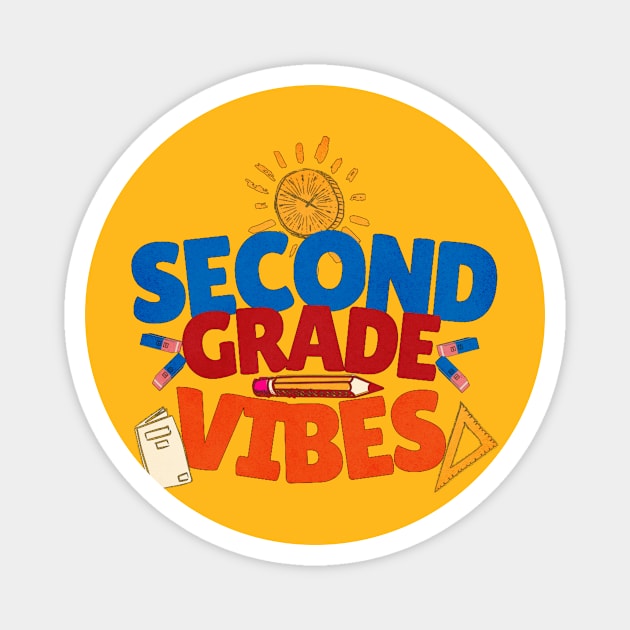 second grade vibes funny back to school Magnet by owdinop
